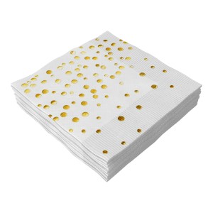 Guardanapo 33cm x 33cm - Metálico Confete Ouro c/20 Make+