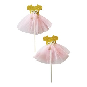 Topo de Bolo - Bailarina Rosa c/2 Make+