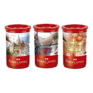 Apontador com Depósito Tubo Vermelho Faber Castell