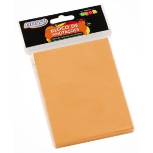 Bloco de Anotações 76mm x 102mm - Laranja Neon 100 Folhas BRW