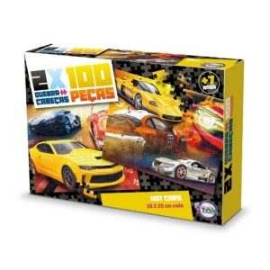 Quebra-Cabeça - Carros 100 Peças 12049 Toia Brinquedos