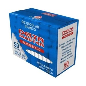 Giz Escolar Branco Plastificado c/50 Delta