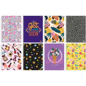 Caderno 15 Matérias Kbom Light Feminino 300fls São Domingos