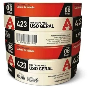 Fita Crepe Branca 18mm x 50m c/6 Adere