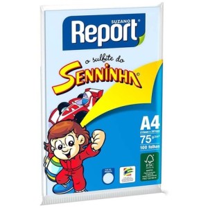 Papel Sulfite A4 Azul 75g 100 Folhas Senninha Report