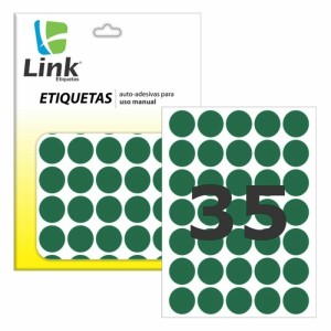 Etiqueta Adesiva Redonda 19mm - Verde c/210 Link