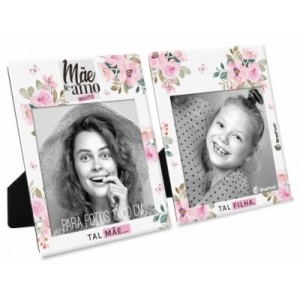 Porta Retrato Duplo - Mãe Te Amo Muito (Filha) Brasfoot