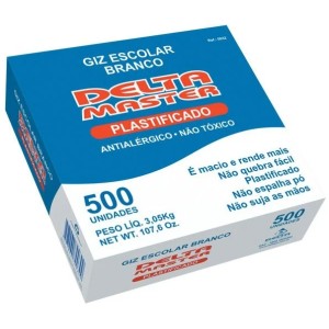 Giz Escolar Branco Plastificado c/500 Delta