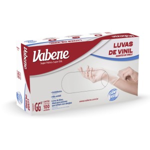 Luva de Vinil GG Branca Sem Pó c/100 Vabene