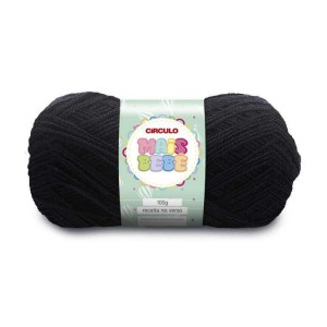 Lã Mais Bebê 0940 - Preto 100g Circulo