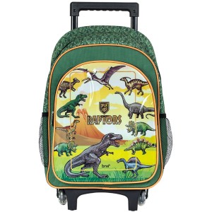 Mochila com Rodinhas Raptor Verde e Laranja MC1003 BRW