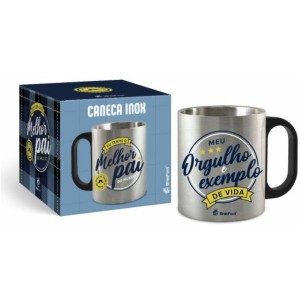 Caneca Metal Inox 300ml - Melhor Pai do Mundo Brasfoot