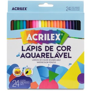Lápis de Cor 24 Cores Aquarelável + Pincel Acrilex