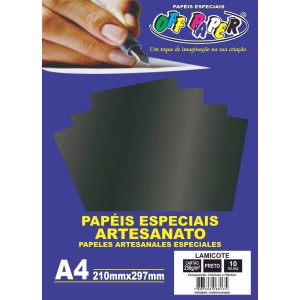 Papel Lamicote A4 Preto 250g 10fls Off Paper