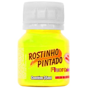 Tinta Facial Líquida 35ml - Amarelo Limão Fluorescente Rostinho Pintado
