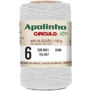 Barbante Apolinho n.6 8001 - Branco Circulo