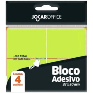 Bloco Adesivo 38mm x 50mm - Verde 100 Folhas Jocar Office