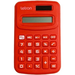 Calculadora 8 Dígitos Mini Colorida Vermelha 99328 Letron