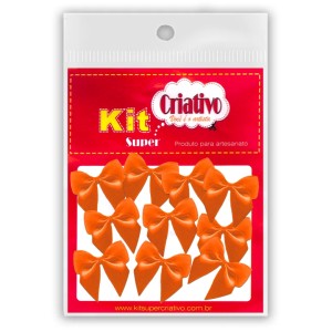 Laço de Cetim Pequeno - Laranja c/10 Kit Super Criativo