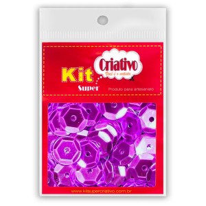 Super Lantejoula 14mm - Pink 10g Kit Super Criativo