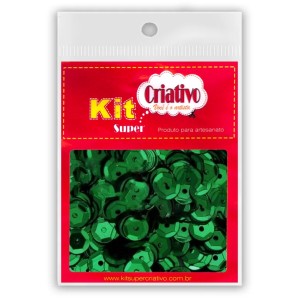 Super Lantejoula 14mm - Verde Bandeira 10g Kit Super Criativo