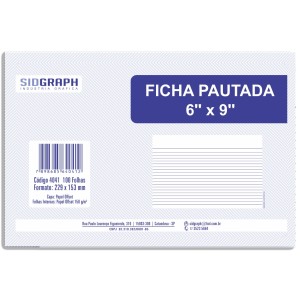 Ficha Pautada 6x9 100 Folhas SidGraph