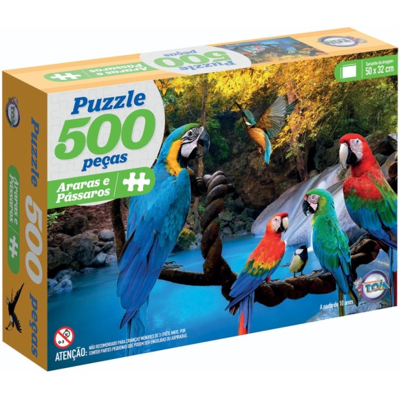 Quebra-Cabeça - Araras e Pássaros 500 Peças 12213 Toia Brinquedos