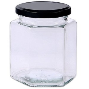 Pote de Vidro Sextavado 670ml - Colonial com Tampa de Metal Le Bianco