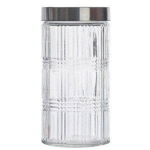 Pote de Vidro Redondo 1700ml - Elegance com Tampa Inox Le Bianco