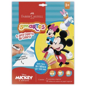Kit de Colorir Smartes Disney Mickey Mouse com Canetinhas Mágicas Faber Castell