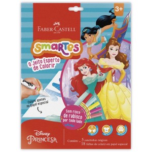 Kit de Colorir Smartes Disney Princesas com Canetinhas Mágicas Faber Castell