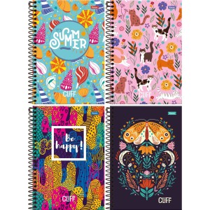 Caderno 1/4 Cliff Feminino Espiral 160fls Foroni