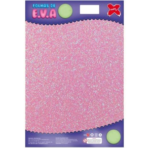 Placa de EVA com Glitter 40x60cm - Rosa Neon c/5