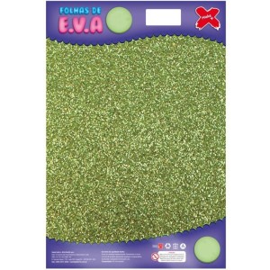 Placa de EVA com Glitter 40x60cm - Verde Claro c/5