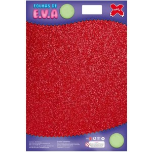 Placa de EVA com Glitter 40x60cm - Vermelho c/5