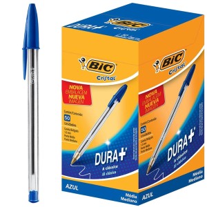 Caneta Esferográfica 1.0mm Cristal Azul c/50 Bic