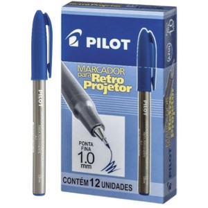 Caneta Retroprojetor 1.0mm - Azul c/12 Pilot