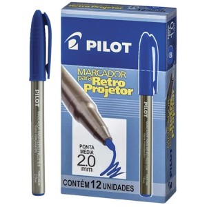 Caneta Retroprojetor 2.0mm - Azul c/12 Pilot