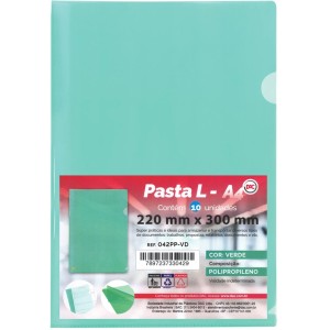 Pasta em L A4 - Verde 042PP-VD c/10 DAC