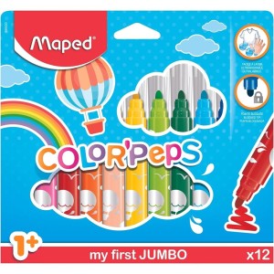 Canetinha Hidrográfica 12 Cores Jumbo Color Peps Maped
