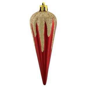 Enfeite de Árvore de Natal - Pingente Ponta Glitter Vermelho 13cm 3423 Magizi