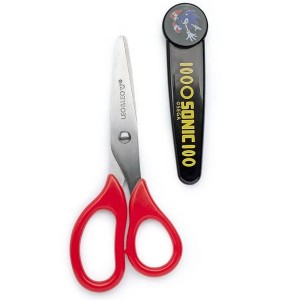 Tesoura Escolar Sonic 13cm Leo e Leo