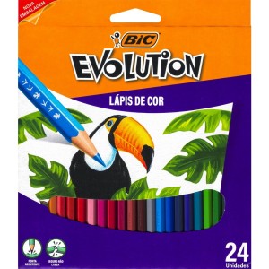 Lápis de Cor 24 Cores Evolution Bic