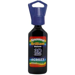 Tinta Dimensional Brilliant 3D 35ml - Preto 520 Acrilex