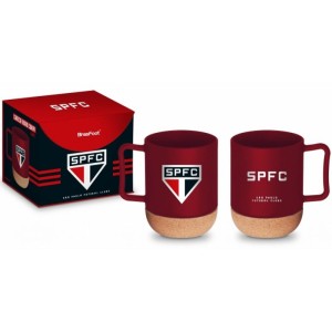 Caneca de Vidro Cork 350ml - São Paulo Brasfoot