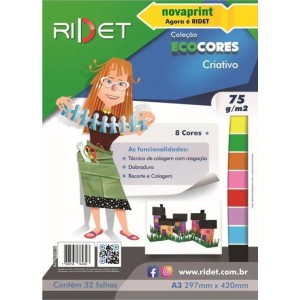 Bloco Ecocores A3 Criativo 75g 32fls Ridet