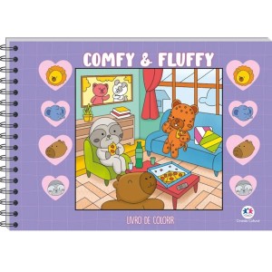Livro para Colorir Comfy & Cozy Books - Comfy & Fluffy Purple Ciranda Cultural