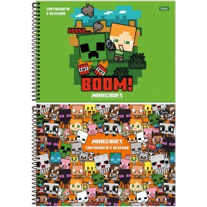 Caderno de Cartografia Minecraft 80 Folhas Foroni