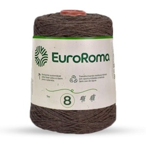 Barbante N.8 1100 - Marrom 600g EuroRoma
