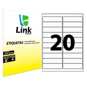 Etiqueta Adesiva Branca Carta - 101,6mm x 25,4mm (20 Etiquetas) 10 Folhas 8015-2 Link